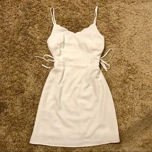 Very J Scalloped White Cocktail Dress Size Large